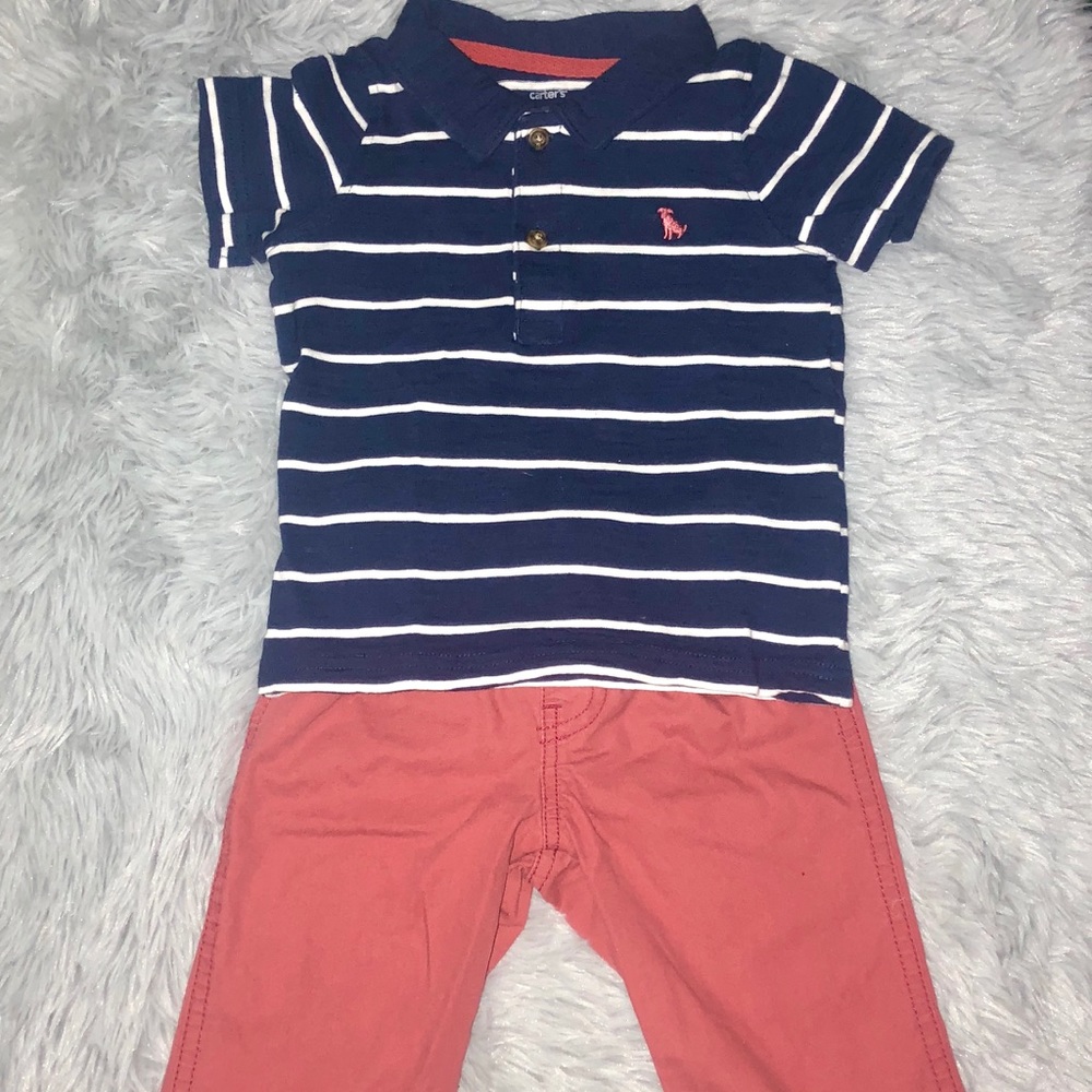 Infant CARTER’S Polo Shirt & Pants Set 12M